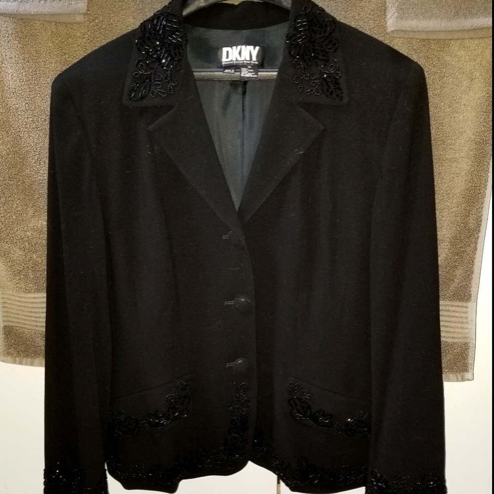 DKNY Black beaded blazer